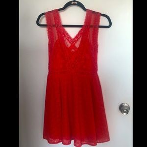 Red free people dress